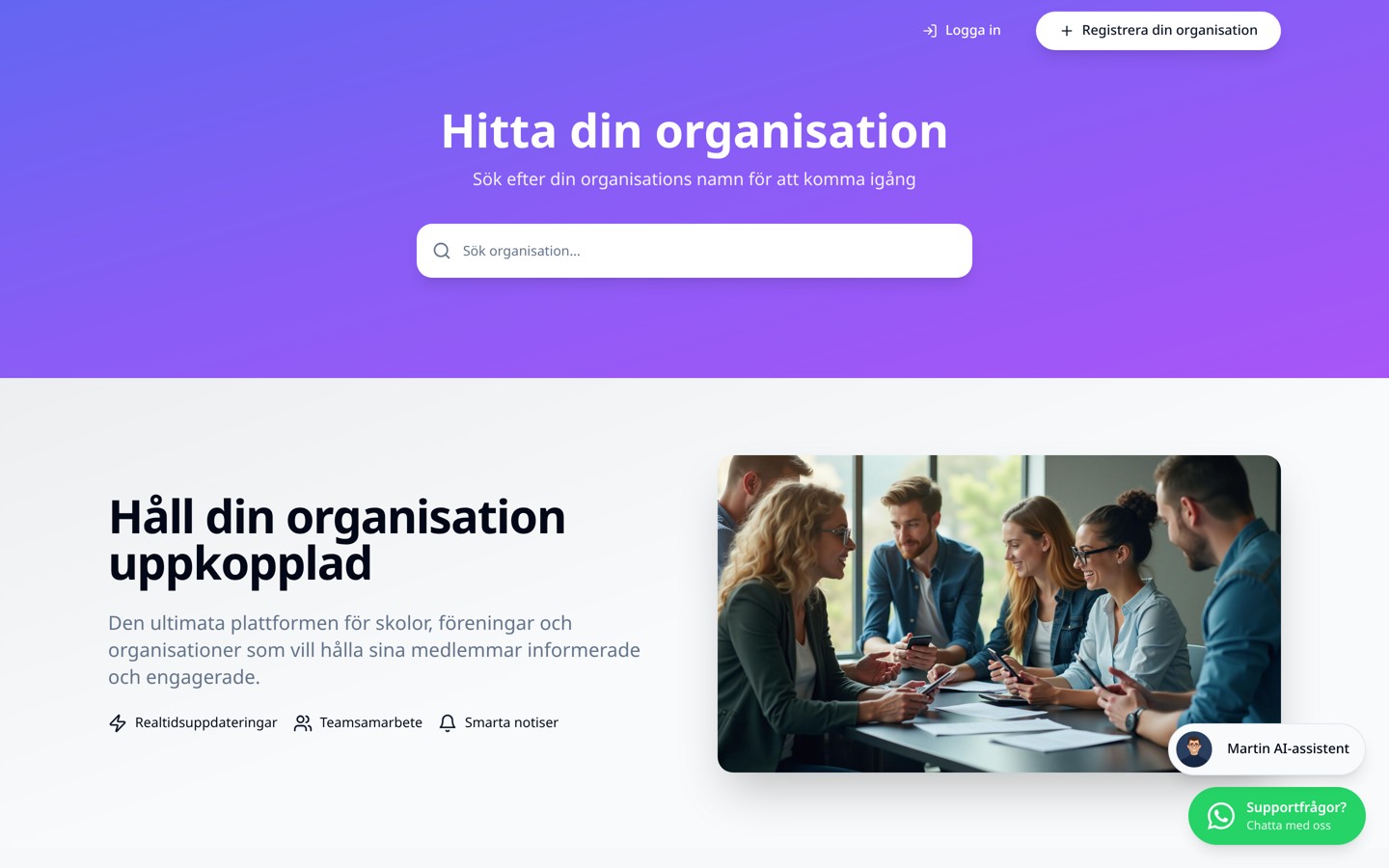 Skärmbild från ShareMates hemsida